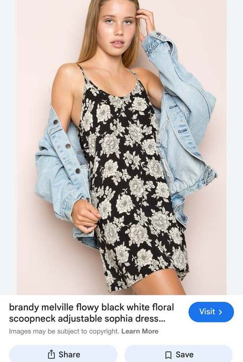 Brandy Melville Dresses & Skirts - Brandy Melville Black White Floral Scoopneck Adjustable Sophia Dress